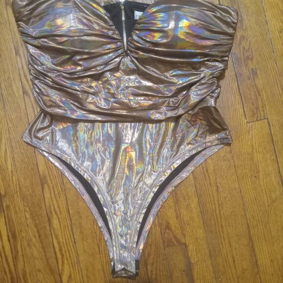 Rose Gold Bodysuit by RARE LONDON BNWT  deadstock! - Picture 2 of 5